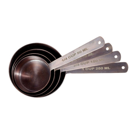 Darrahopens Home & Garden > Kitchenware > Drinkware Vintage Elegance: Antique Copper Stainless Steel Measuring Cup Set