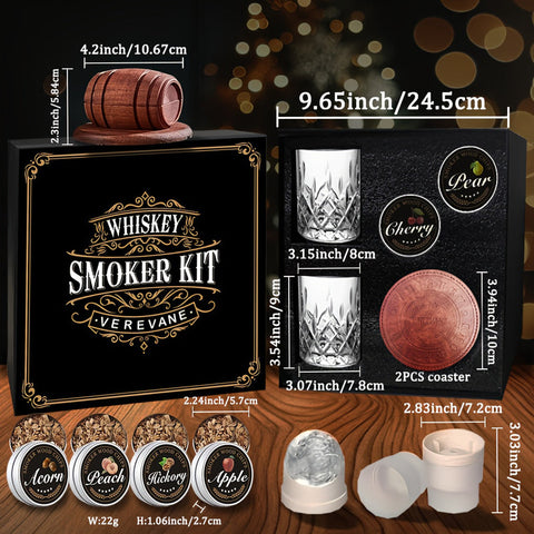 Darrahopens Home & Garden > Kitchenware > Drinkware Whiskey Smoker Kit with 6 Wood Flavors & Accessories