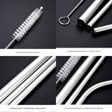 Darrahopens Home & Garden > Kitchenware > Drinkware White 304 Stainless Steel Magnetic Hanging Water Bottle Set, 12.17 oz Reusable Drinking Bottle, Comes with 4 Stainless Steel Straws, Cleaning Brush, Storage Bag and Magnetic Plate