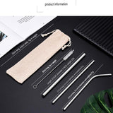 Darrahopens Home & Garden > Kitchenware > Drinkware White 304 Stainless Steel Magnetic Hanging Water Bottle Set, 12.17 oz Reusable Drinking Bottle, Comes with 4 Stainless Steel Straws, Cleaning Brush, Storage Bag and Magnetic Plate