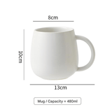 Darrahopens Home & Garden > Kitchenware > Drinkware White Premium Macaron Ceramic Coffee Mug Set - 500ml Large Capacity Belly Cup with Underglaze Finish, Minimalist Nordic Style Porcelain Mug for Coffee, Tea, Milk and Oatmeal