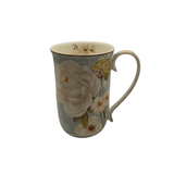 Darrahopens Home & Garden > Kitchenware > Drinkware White Rose Fine Bone China Mug with Strainer - 405ml Floral Tea Cup