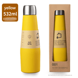 Darrahopens Home & Garden > Kitchenware > Drinkware Yellow Premium 304 Stainless Steel Vacuum Insulated Water Bottle - 532ml Large Capacity Sports Flask with 12-24 Hour Thermal Retention, Leak-Proof Portable Travel Mug for Gym, Office, Car and Outdoor Activities