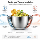 Darrahopens Home & Garden > Kitchenware > Food Storage 1 Pack Dip Chiller Bowl, 70oz Stainless Steel Double Walled Insulated Ice Serving Bowl for Parties Salsa, Guacamole, Condiments, Sauces, Salad & Food Hot or Cold In Australia - Darrahopens