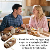 Darrahopens Home & Garden > Kitchenware > Food Storage 1 set - Wooden egg holder - with spoon - Stylish tray - Sturdy design - Suitable for breakfast, brunch, picnic and everyday use