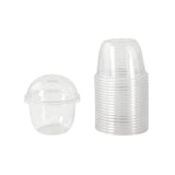 Darrahopens Home & Garden > Kitchenware > Food Storage 100 Pack Disposable Plastic Cups with Dome Cross Lids 8.45 Ounce Clear Round Fruit Containers for Milkshakes Yogurt Parfaits and Fruit Salads Dessert Serving Set In Australia - Darrahopens