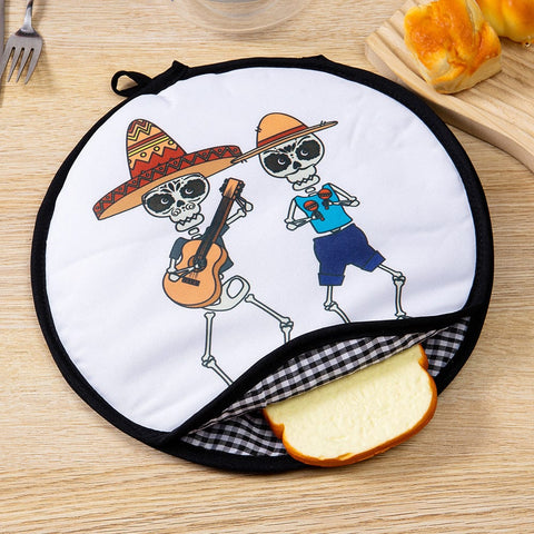 Darrahopens Home & Garden > Kitchenware > Food Storage 2-Pack 12-Inch Tortilla Warmer Pouch for Soft Tacos, Pancakes & Potatoes (30x30cm, Style 1)