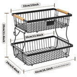 Darrahopens Home & Garden > Kitchenware > Food Storage 2-Tier Metal Fruit Vegetable Storage Basket