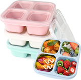 Darrahopens Home & Garden > Kitchenware > Food Storage 4-pack snack boxes with compartments, snack containers for kids and adults, 4-compartment bento lunch boxes