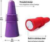 Darrahopens Home & Garden > Kitchenware > Food Storage 4 Piece Colored Stoppers - Reusable - Silicone Material - With Non-slip Handle, Perfect for Champagne, Keeps Your Drink Fresh