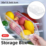 Darrahopens Home & Garden > Kitchenware > Food Storage 4pcs Refrigerator Storage Box Transparent Plastic Household Organizer Kitchen