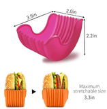 Darrahopens Home & Garden > Kitchenware > Food Storage 4Pcs Retractable Burger Fixed Box Adjustable Hamburger Holders Reusable Washable Retractable Hamburger Clip Silicone Rack Holder Burger Box