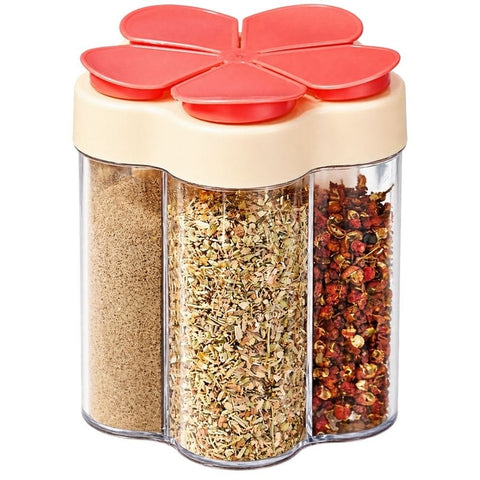 Darrahopens Home & Garden > Kitchenware > Food Storage 5-In-1 Portable Spice Container, For Home Kitchen, Kitchen Storage, Outdoor Camping Seasoning Storage,11*9cm,Red In Australia - Darrahopens