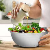 Darrahopens Home & Garden > Kitchenware > Food Storage 5-Piece Stainless Steel Mixing Bowl Set for Baking, Salad, Dough & Food Prep – Nesting Design with Measurement Marks and Durable Finish (Silver)
