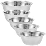 Darrahopens Home & Garden > Kitchenware > Food Storage 5-Piece Stainless Steel Mixing Bowl Set for Baking, Salad, Dough & Food Prep – Nesting Design with Measurement Marks and Durable Finish (Silver)