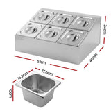 Darrahopens Home & Garden > Kitchenware > Food Storage 5-Star Chef 6 Pan Food Serving Display Container Stainless Steel Food Container Lids In Australia - Darrahopens