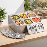 Darrahopens Home & Garden > Kitchenware > Food Storage 5-Star Chef 6 Pan Food Serving Display Container Stainless Steel Food Container Lids In Australia - Darrahopens