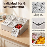 Darrahopens Home & Garden > Kitchenware > Food Storage 5-Star Chef 6 Pan Food Serving Display Container Stainless Steel Food Container Lids In Australia - Darrahopens