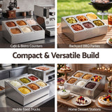 Darrahopens Home & Garden > Kitchenware > Food Storage 5-Star Chef 6 Pan Food Serving Display Container Stainless Steel Food Container Lids In Australia - Darrahopens