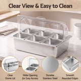 Darrahopens Home & Garden > Kitchenware > Food Storage 5-Star Chef 6 Pan Food Serving Display Stainless Steel Cooler Platter with Clear Roll Top Cover In Australia - Darrahopens
