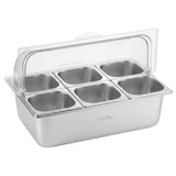 Darrahopens Home & Garden > Kitchenware > Food Storage 5-Star Chef 6 Pan Food Serving Display Stainless Steel Cooler Platter with Clear Roll Top Cover In Australia - Darrahopens