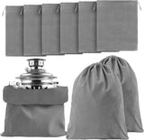 Darrahopens Home & Garden > Kitchenware > Food Storage 6 Silver Storage Bags – Fabric Protective Bags for Jewelry, Silverware, and Cutlery – Reusable (Dark Gray, 40 x 50 cm)