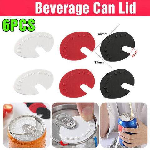 Darrahopens Home & Garden > Kitchenware > Food Storage 6Pcs Beverage Can Lid Cap Soda Soft Drink Snaps Tops Cover Lock Sealer Protector