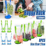 Darrahopens Home & Garden > Kitchenware > Food Storage 8PCS Kitchen Bag Holder Stand Plastic Storage Rack Food Storage Bag Organizer