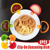 Darrahopens Home & Garden > Kitchenware > Food Storage 8PCS Plastic Salad Dressing Box Set Double Clip Bowl Snack Container with Spoon
