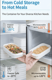 Darrahopens Home & Garden > Kitchenware > Food Storage Airtight Food Storage Containers Set – 5-Piece Multi-Size (2x350ml, 1x700ml, 1x800ml, 1x1600ml), BPA-Free, Freezer & Microwave Safe with Soft-Seal Lids, Stackable for Complete Kitchen Organization (White)