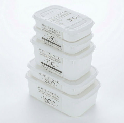Darrahopens Home & Garden > Kitchenware > Food Storage Airtight Food Storage Containers Set – 5-Piece Multi-Size (2x350ml, 1x700ml, 1x800ml, 1x1600ml), BPA-Free, Freezer & Microwave Safe with Soft-Seal Lids, Stackable for Complete Kitchen Organization (White)