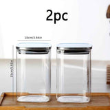 Darrahopens Home & Garden > Kitchenware > Food Storage airtight storage jars, coffee bean jars, stainless steel lid, glass jars with lids, square canisters, pantry organisation, kitchen storage Australia - Clear - Size 2pcs-700ml In Australia - Darrahopens