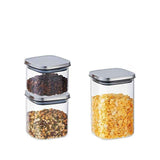Darrahopens Home & Garden > Kitchenware > Food Storage airtight storage jars, coffee bean jars, stainless steel lid, glass jars with lids, square canisters, pantry organisation, kitchen storage Australia - Clear - Size 2pcs-700ml In Australia - Darrahopens