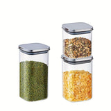 Darrahopens Home & Garden > Kitchenware > Food Storage airtight storage jars, coffee bean jars, stainless steel lid, glass jars with lids, square canisters, pantry organisation, kitchen storage Australia - Clear - Size 2pcs-700ml In Australia - Darrahopens