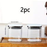 Darrahopens Home & Garden > Kitchenware > Food Storage airtight storage jars, coffee bean jars, stainless steel lid, glass jars with lids, square canisters, pantry organisation, kitchen storage Australia - Clear - Size 2pcs-700ml In Australia - Darrahopens