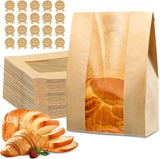 Darrahopens Home & Garden > Kitchenware > Food Storage Bread Bag - Kraft paper with transparent window - 23.5*12*5 cm | Small baking bag - Suitable for storing bread, cookies, and snacks - Includes resealable tape