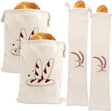 Darrahopens Home & Garden > Kitchenware > Food Storage Bread Bag | Pack of 4 - Reusable Bread Bags - Drawstring Bread Bags - Storage Bags - Washable Fabric Bread Bags - Breathable Cotton - For Homemade Bread, Baguettes, and Other Pastries (Coffee Brown)