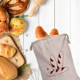 Darrahopens Home & Garden > Kitchenware > Food Storage Bread Bag | Pack of 4 - Reusable Bread Bags - Drawstring Bread Bags - Storage Bags - Washable Fabric Bread Bags - Breathable Cotton - For Homemade Bread, Baguettes, and Other Pastries (Coffee Brown)