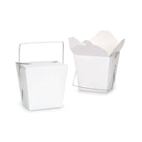 Darrahopens Home & Garden > Kitchenware > Food Storage Bulk Packs 50  x 235ML/8oz White Noodle Box Pail With Metal Wire Handle