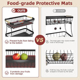 Darrahopens Home & Garden > Kitchenware > Food Storage CARLA HOME 2-Tier Fruit Basket Metal Storage Bowl Kitchen Counter Organizer with Handles for Fruits, Vegetables, Snacks & Bread