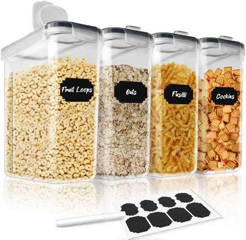 Darrahopens Home & Garden > Kitchenware > Food Storage CARLA HOME Airtight Cereal Storage Containers BPA-Free Food Dispensers with Pouring Lids for Pantry & Kitchen (4 Pack 2,5L)
