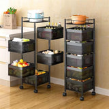 Darrahopens Home & Garden > Kitchenware > Food Storage CARLA HOME Metal 5-Tier Rolling Vegetable and Fruit Basket Cart Stand for Kitchen & Storage