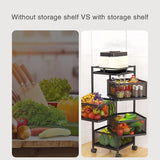 Darrahopens Home & Garden > Kitchenware > Food Storage CARLA HOME Metal 5-Tier Rolling Vegetable and Fruit Basket Cart Stand for Kitchen & Storage