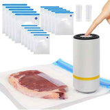 Darrahopens Home & Garden > Kitchenware > Food Storage Compact Vacuum Sealer for Food Storage with 15 Reusable Vacuum Bags