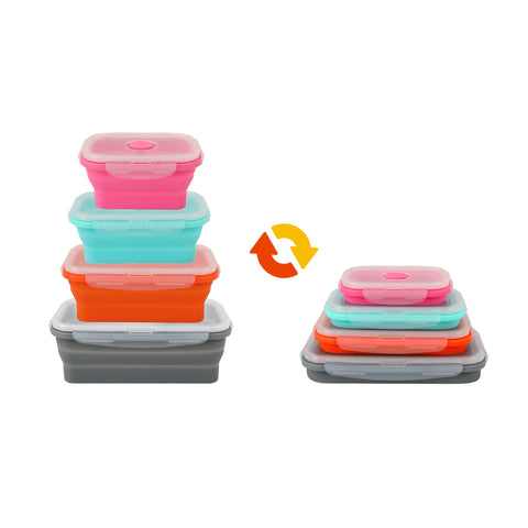 Darrahopens Home & Garden > Kitchenware > Food Storage Cook Easy Set of 4 Collapsible Silicone Storage Container