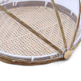 Darrahopens Home & Garden > Kitchenware > Food Storage Covered Bamboo Serving Food Tent Basket Hand Woven Round Food Basket with Mesh Cover In Australia - Darrahopens