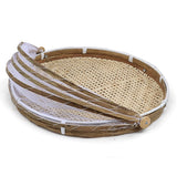 Darrahopens Home & Garden > Kitchenware > Food Storage Covered Bamboo Serving Food Tent Basket Hand Woven Round Food Basket with Mesh Cover In Australia - Darrahopens