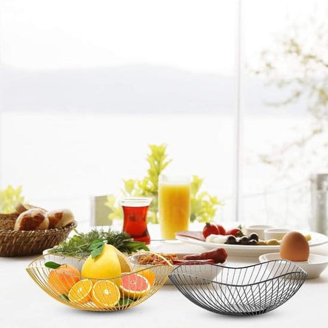 Darrahopens Home & Garden > Kitchenware > Food Storage Fruit basket - fruit bowl - metal fruit bowl - 1 fruit basket - fruit basket - wire fruit basket - suitable for fruit, vegetables, groceries and decoration (black)