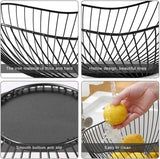 Darrahopens Home & Garden > Kitchenware > Food Storage Fruit basket - fruit bowl - metal fruit bowl - 1 fruit basket - fruit basket - wire fruit basket - suitable for fruit, vegetables, groceries and decoration (black)