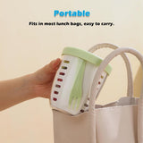 Darrahopens Home & Garden > Kitchenware > Food Storage Fruit Bowl - Salad Bowl - Leakproof reusable food container with lid and draining basket - Suitable for work, school, and travel. - 650 ml (Vegetable)